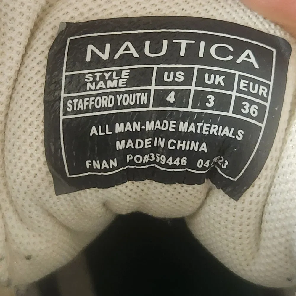Nautica Stafford Shoes Youth Low Top‎ Shoes Sneakers Size 4 White & Green